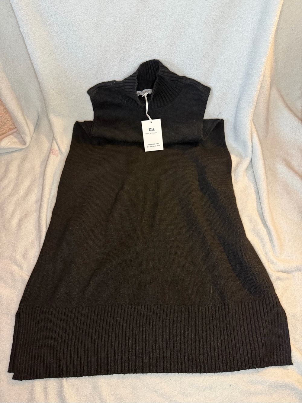 Sleeveless Black Turtleneck Knit Dress